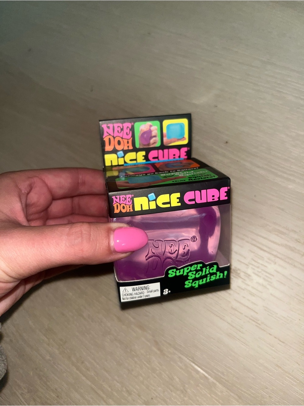 Needoh Nice Cube Purple Super Solid Squish Toy